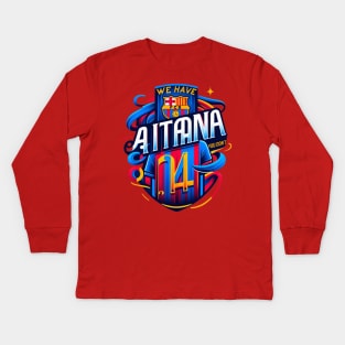 Aitana Tribute - FCB Femení Kids Long Sleeve T-Shirt